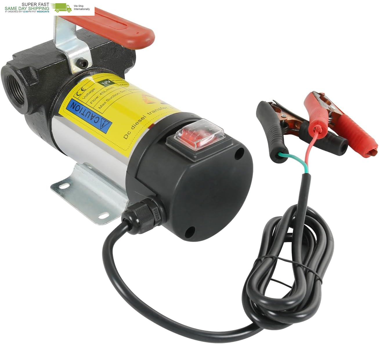 Diesel Fuel Transfer Pump Kit, 10 GPM 12V DC Portable Electric Self-Priming Fuel