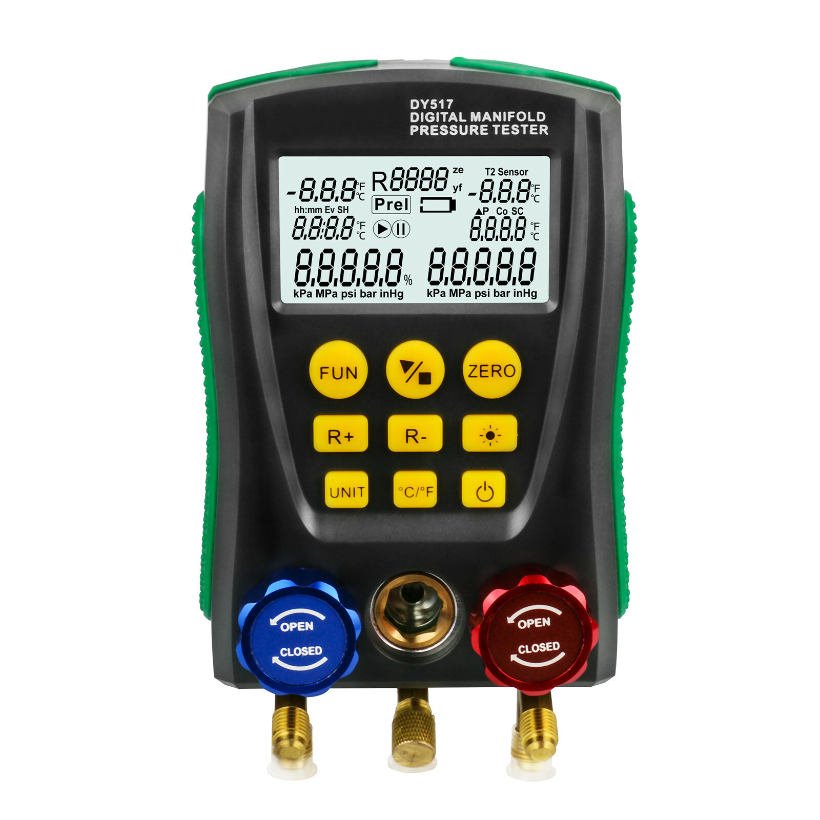 Digital Refrigeration HVAC Vacuum Pressure Temperature Tester Manifold Gauge Kit
