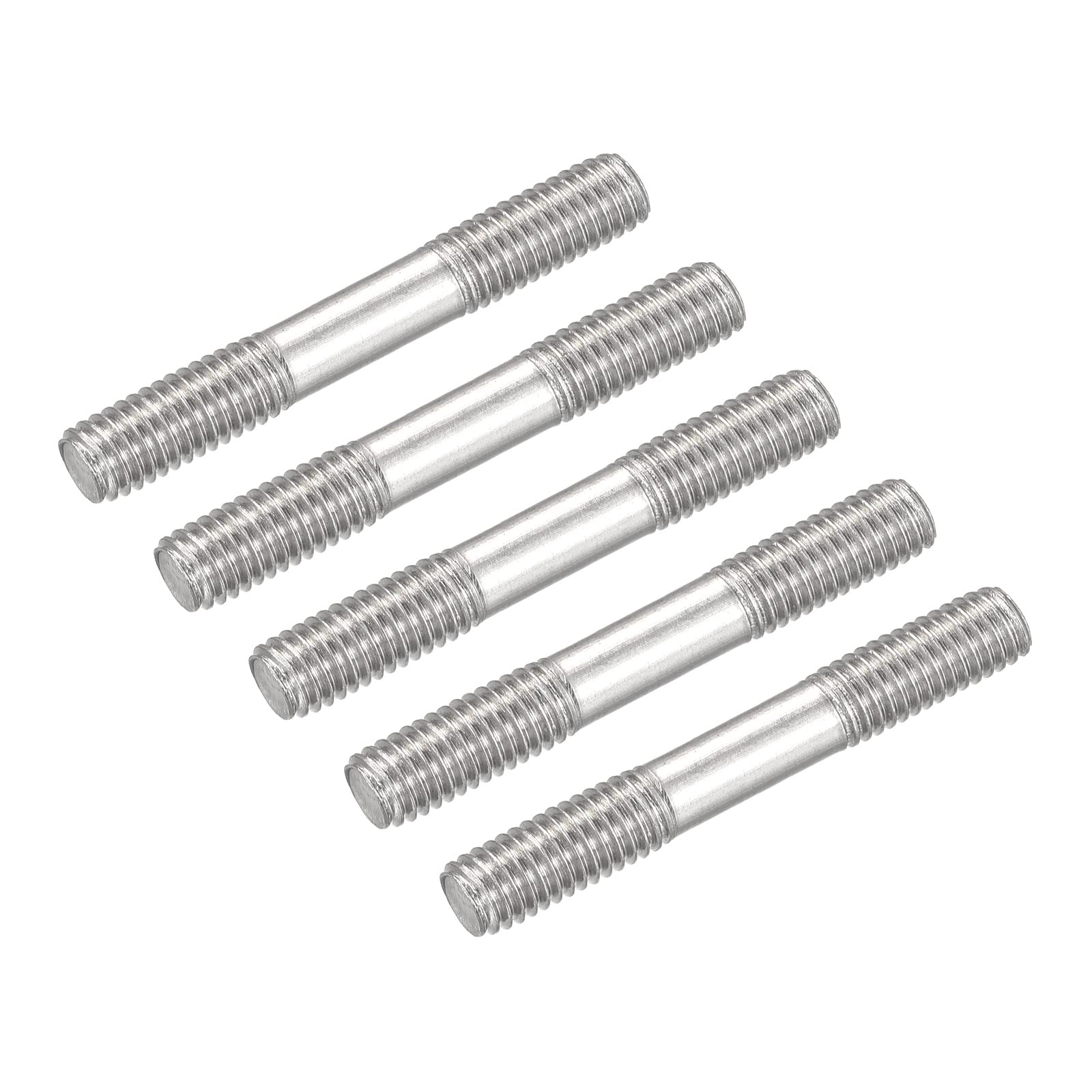 METALLIXITY Double Ended Stud Screws (M5 Thread 40mm Length) M5x40mm, Silver