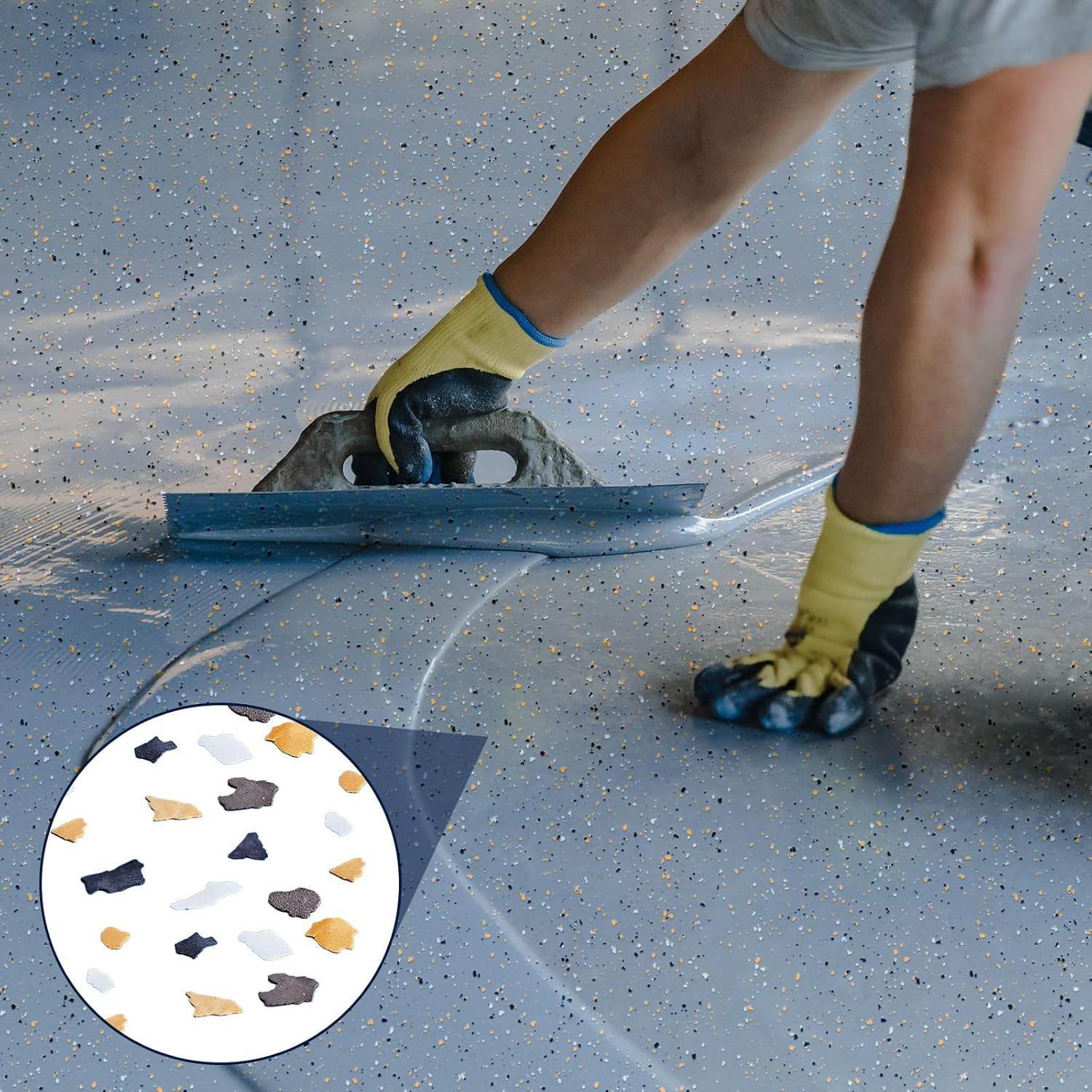 1400 G/ 3.08 Lb Epoxy Flakes Blend Color Chips Concrete Floor Coating Decorative
