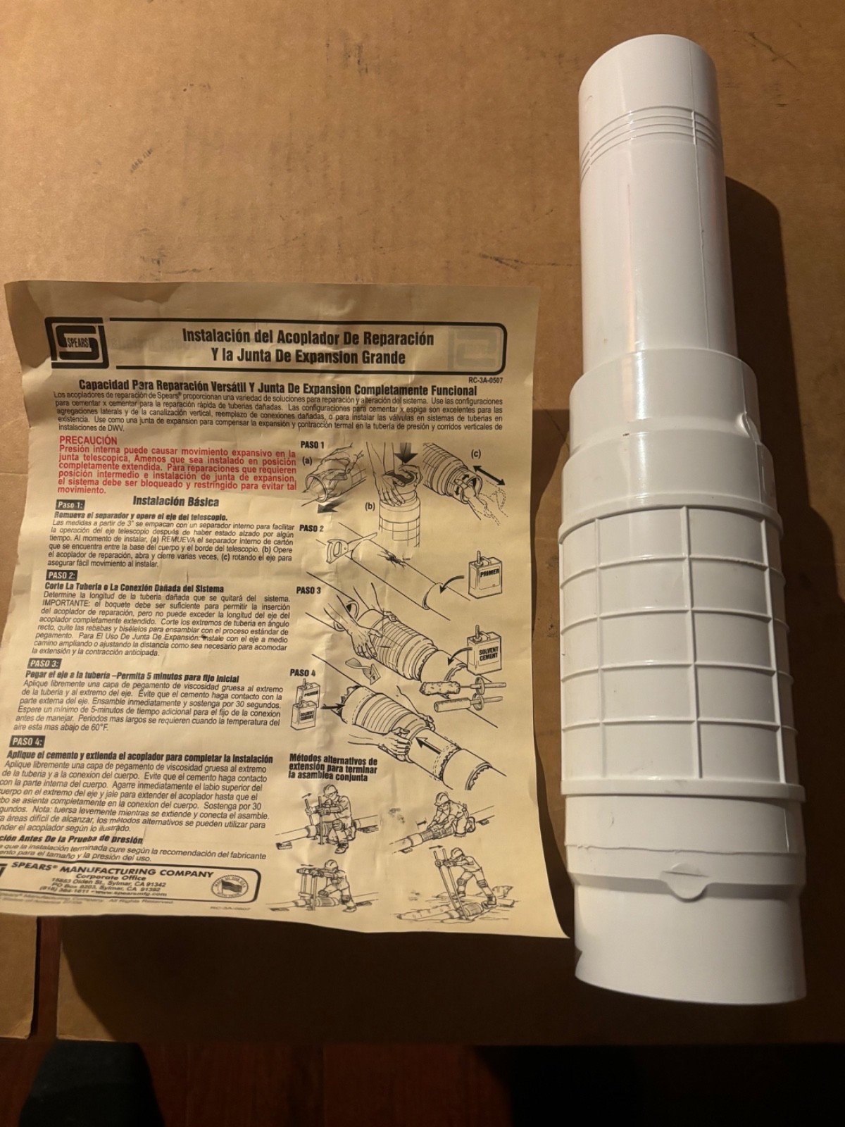 Spears S118-20 2″ PVC Repair Coupling 235 PSI Installation Plumbing Tool fast sh