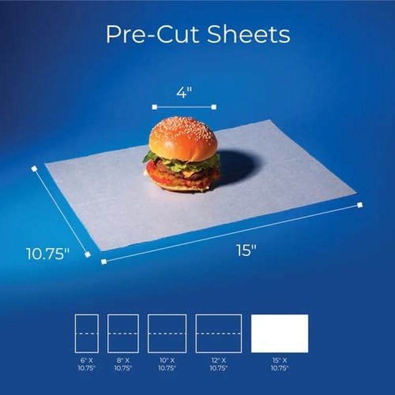500 Sheets Interfolded Wax Deli Paper 10.75″ x 15″ Food Wrap Sandwich Sheets