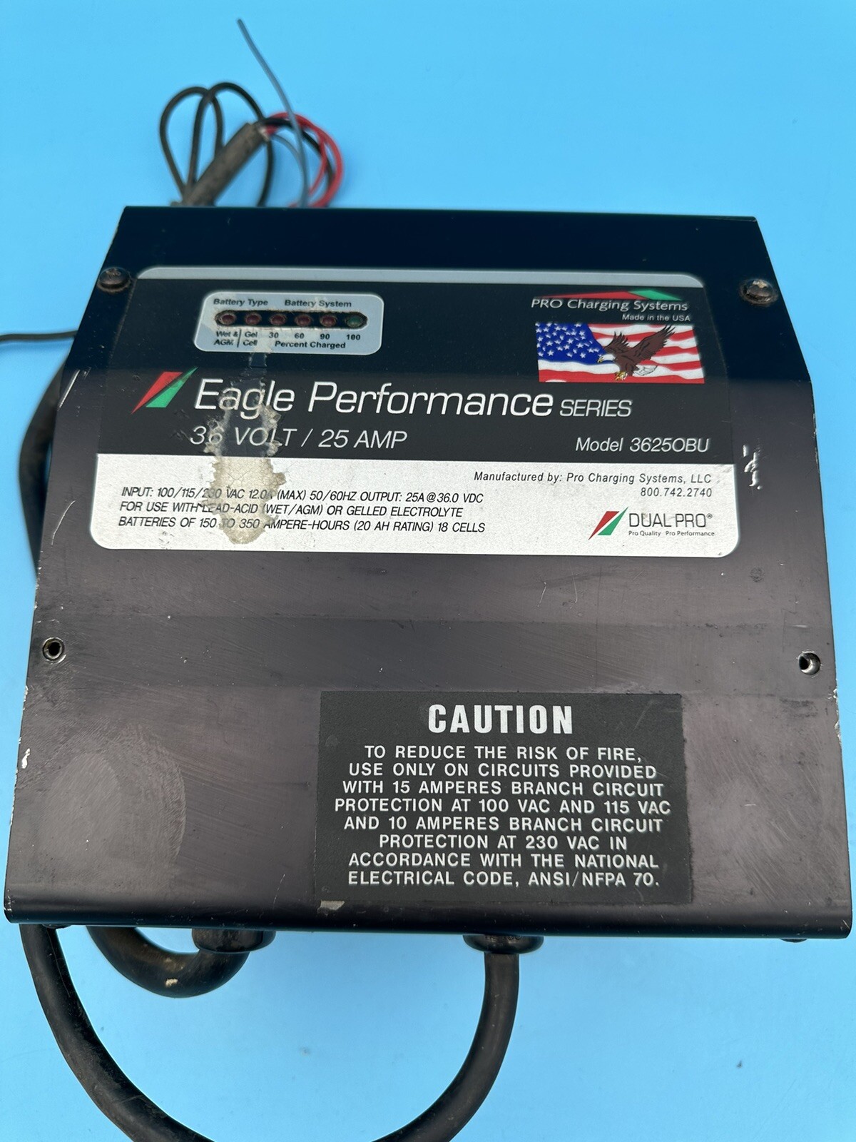Battery Charger 36 volt 25 amp Eagle Performance Dual Pro Pro Charging