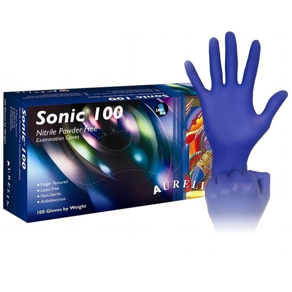 Aurelia Sonic 100 Nitrile Medical Examination Gloves Powder-Free Large 1000 Pack