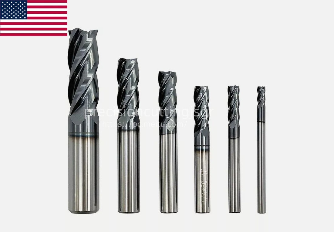 1/2″，3/8″，5/16″，1/4″，3/16″，1/8″ Solid Carbide End Mill – AlTiCrN Coated