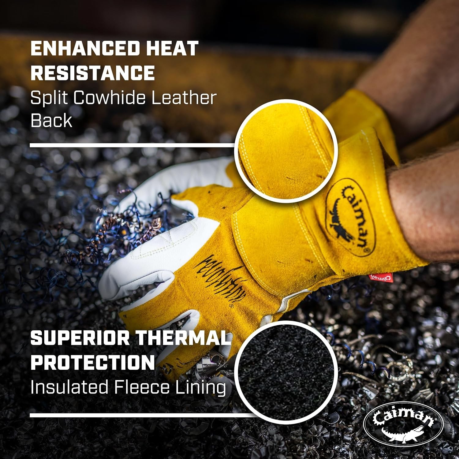 Goat Grain TIG/Multi-Task Welding Gloves, Split Cowhide Back, 4-Inch Extended…