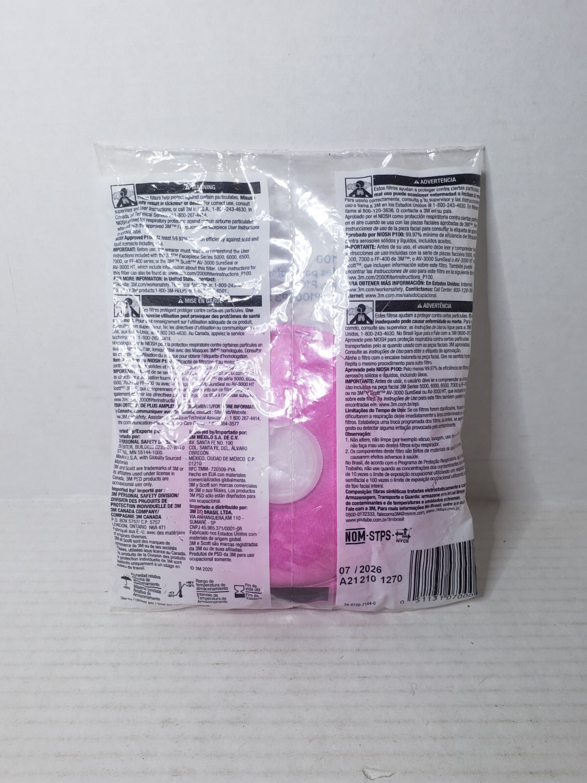 3M 2091 P100 Replacement Particulate Filters Respiratory Protection USA MADE
