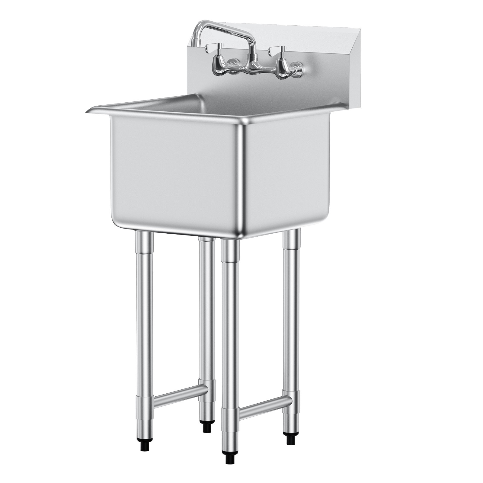 VEVOR 15″x15″ Commercial Utility & Prep Sink 1 Compartment Stainless Steel NSF