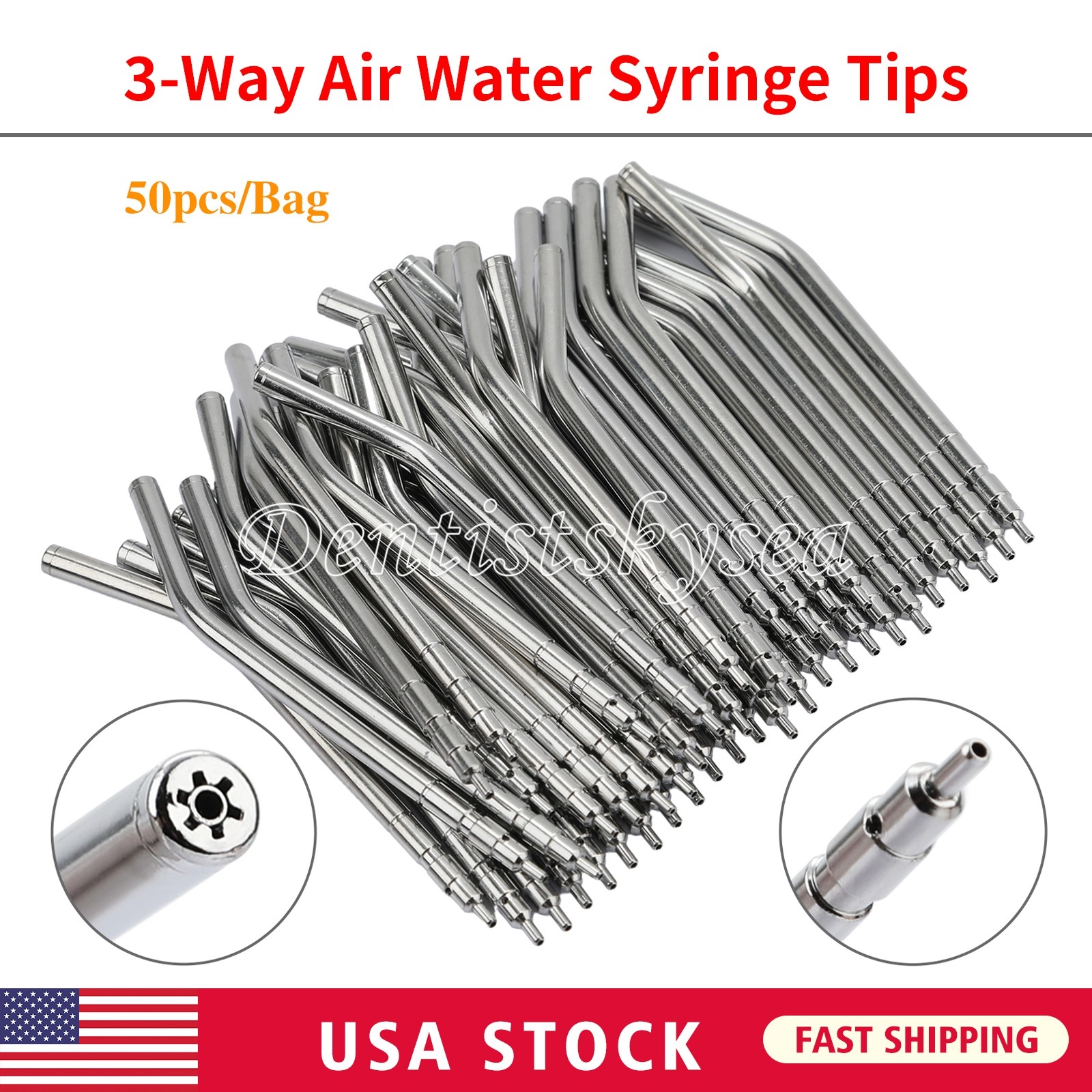 250 Air Water Spray Dental 3 Way Syringe Tips For 3 Way Tube Nozzles Tips /Tube
