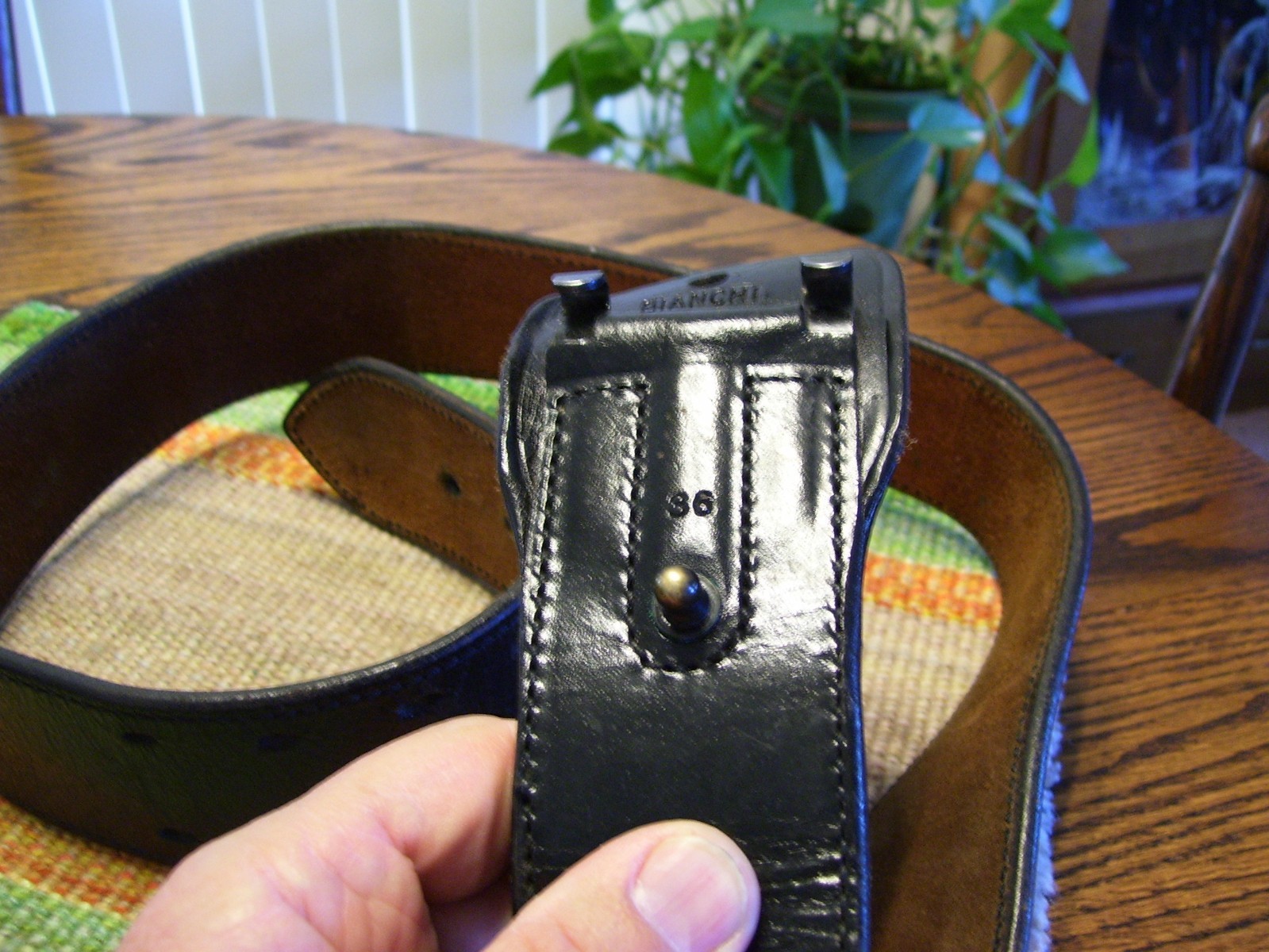 Bianchi #B2 36 Leather Black Plain 2.25″ Sam Browne Duty Belt Gun Equipment Belt