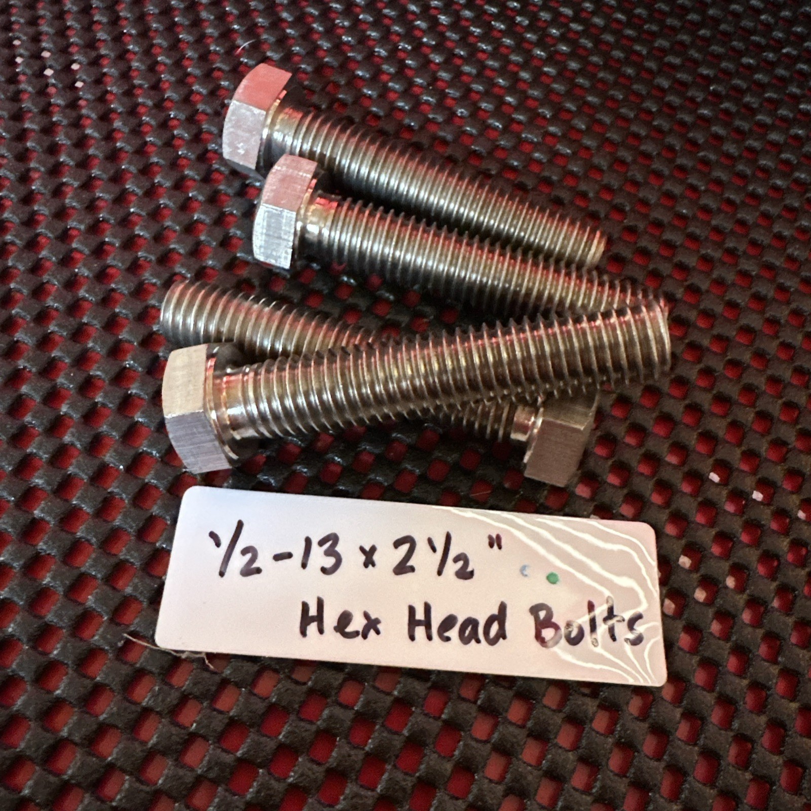 1/2-13 x 2-1/2”Hex Head Bolts Grade 2 Titanium (pack of 4)