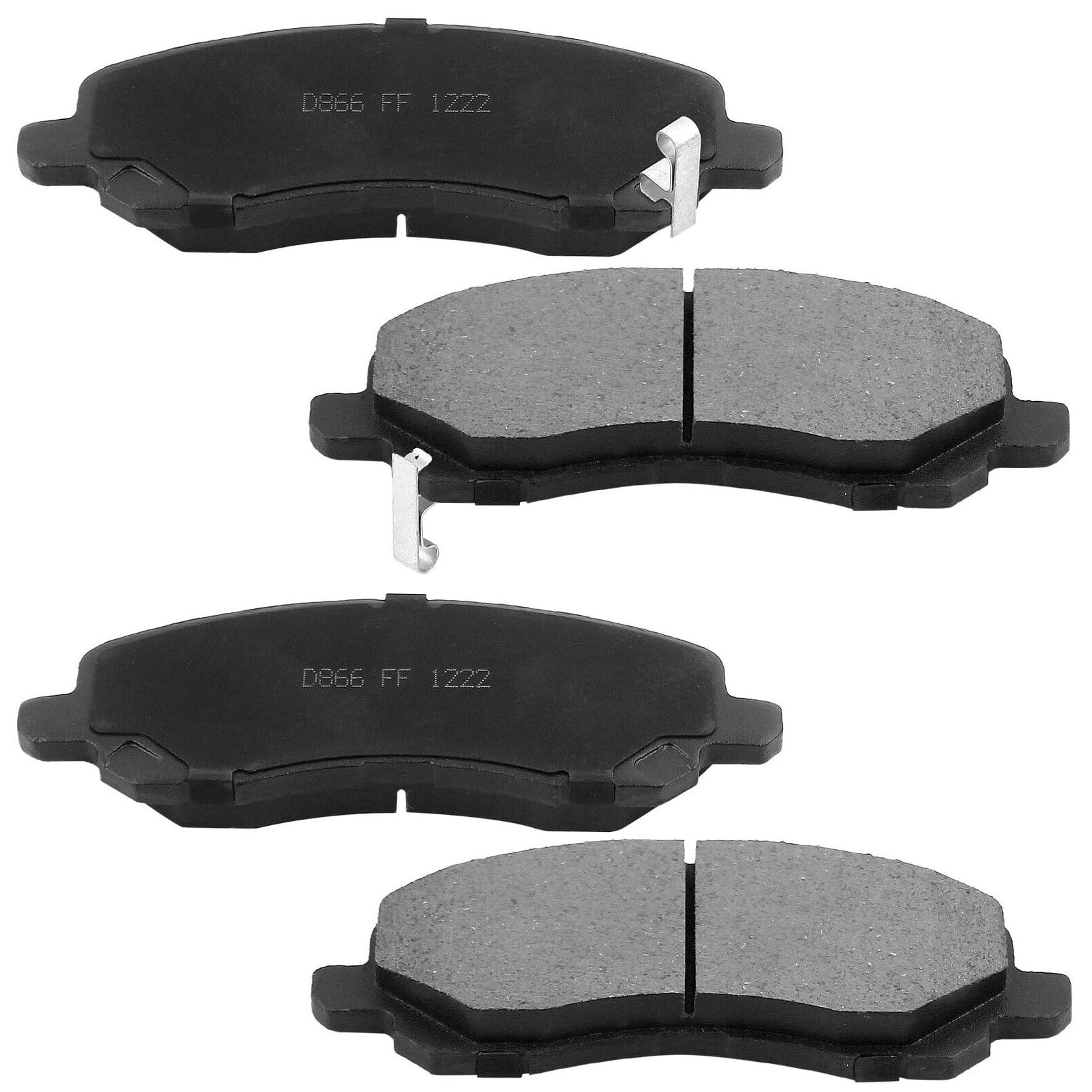 8pcs Ceramic Slotted Front Rear Disc Brake Pad Set