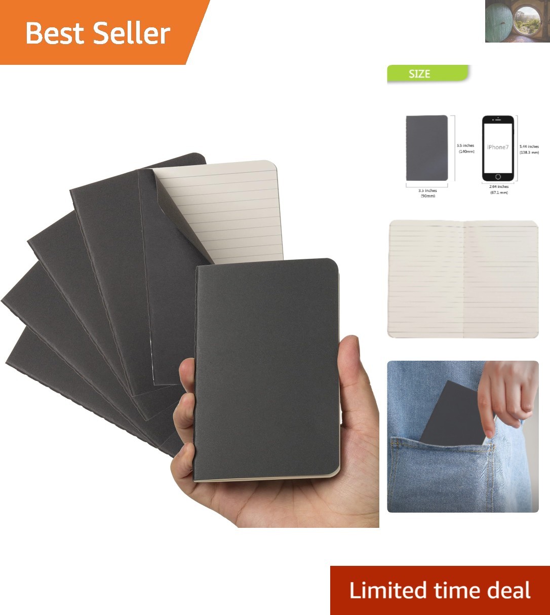 Luxury Pocket Notebook Set – 6 Mini Notepads for Thoughtful Gift & Everyday Use
