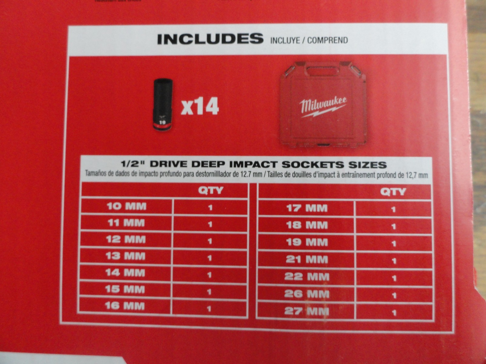 Milwaukee SHOCKWAVE 1/2 in. Drive Metric Deep Well Impact Socket Set (14-Piece)