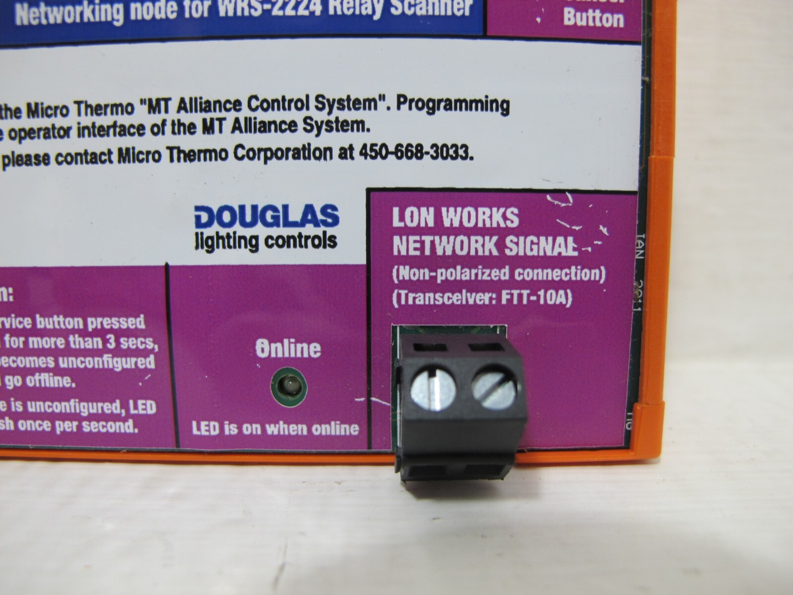 Douglas Lighting Controls WNX-Micro-Thermo Networking Node for WRS-2224 Relay