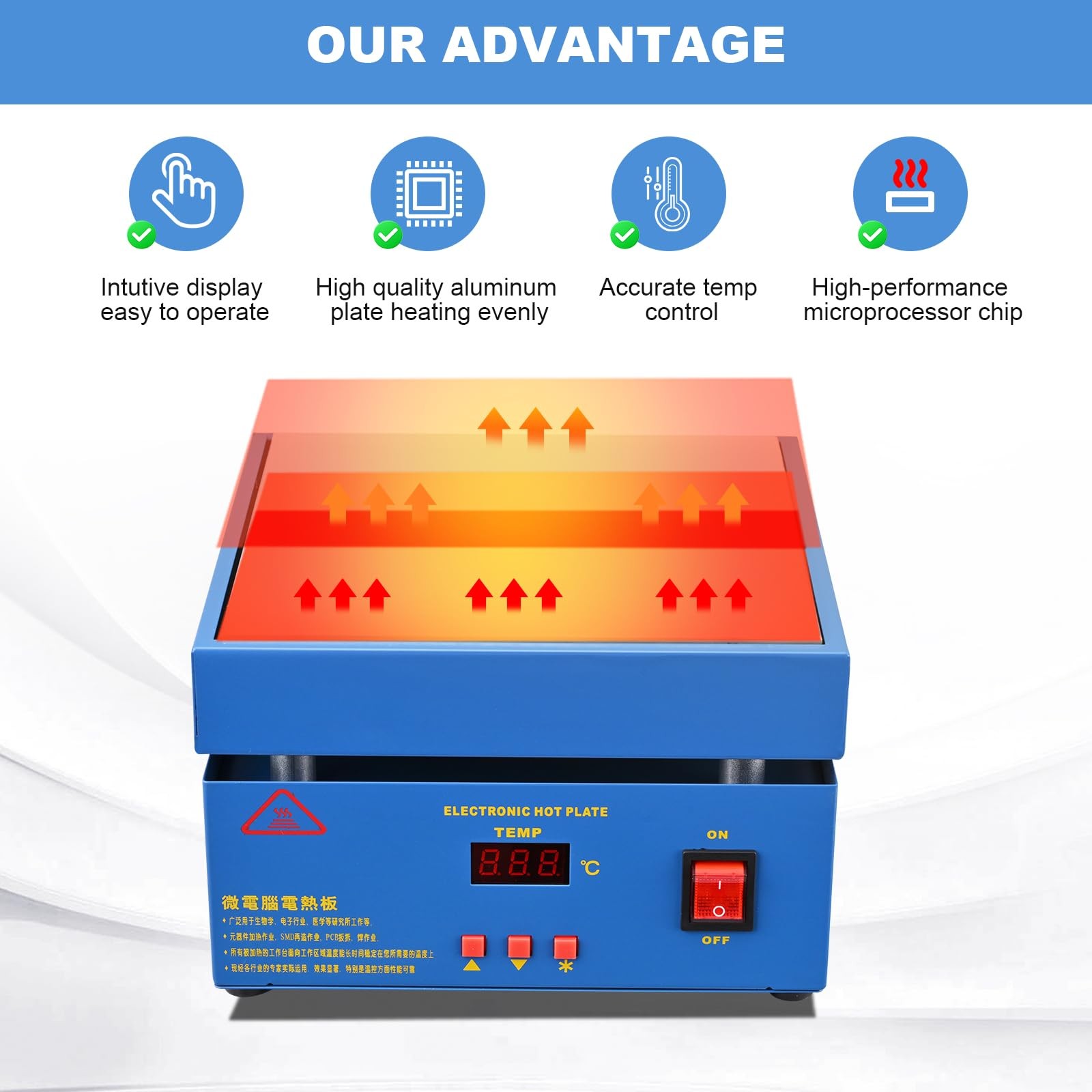 Upgraded 110v 850w Soldering Hot Plate Led Microcomputer Electric Preheat Solder