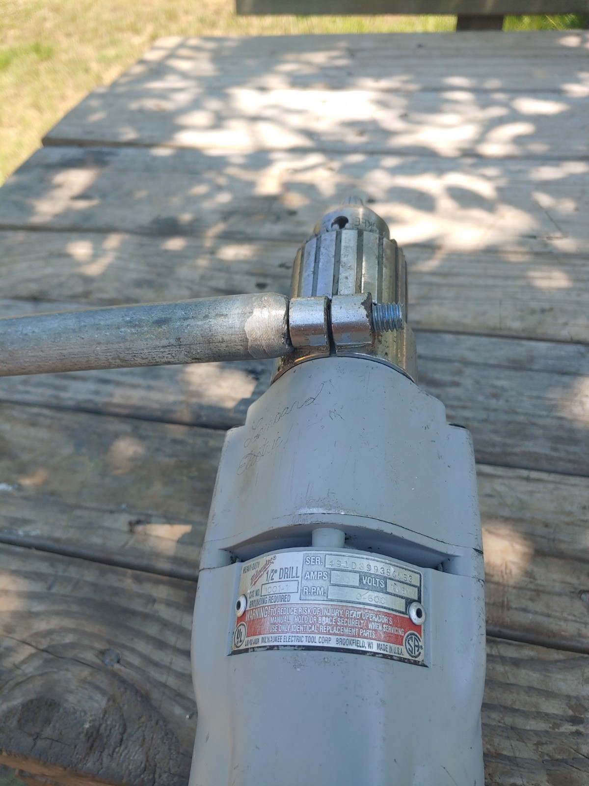 Milwaukee 1107-1 1/2″ Heavy Duty D-handle Drill. USA. Serviced.