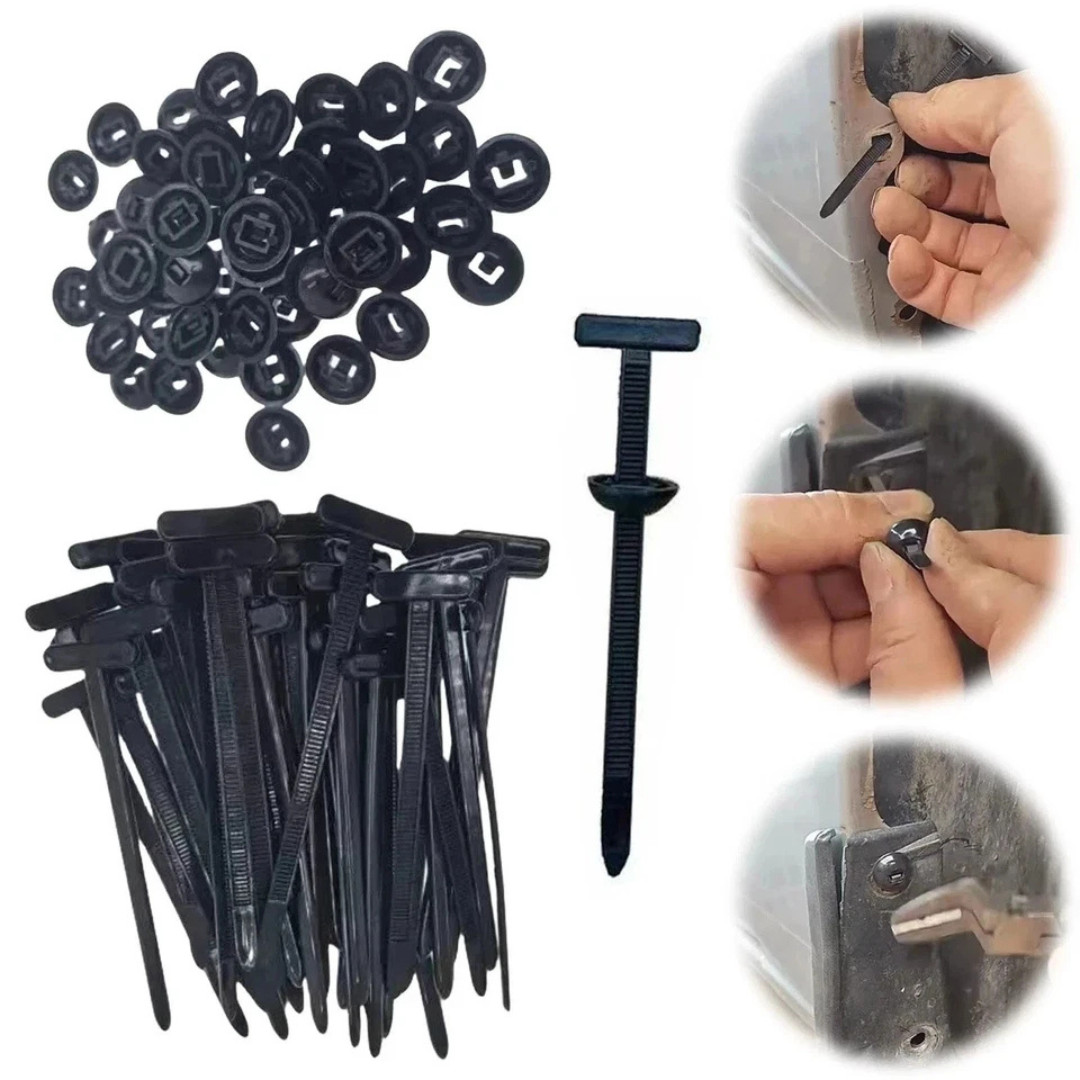 100 PCS Nylon Universal Cable Tie Buckle+Heavy Duty Self-Locking Zip Ties Holder