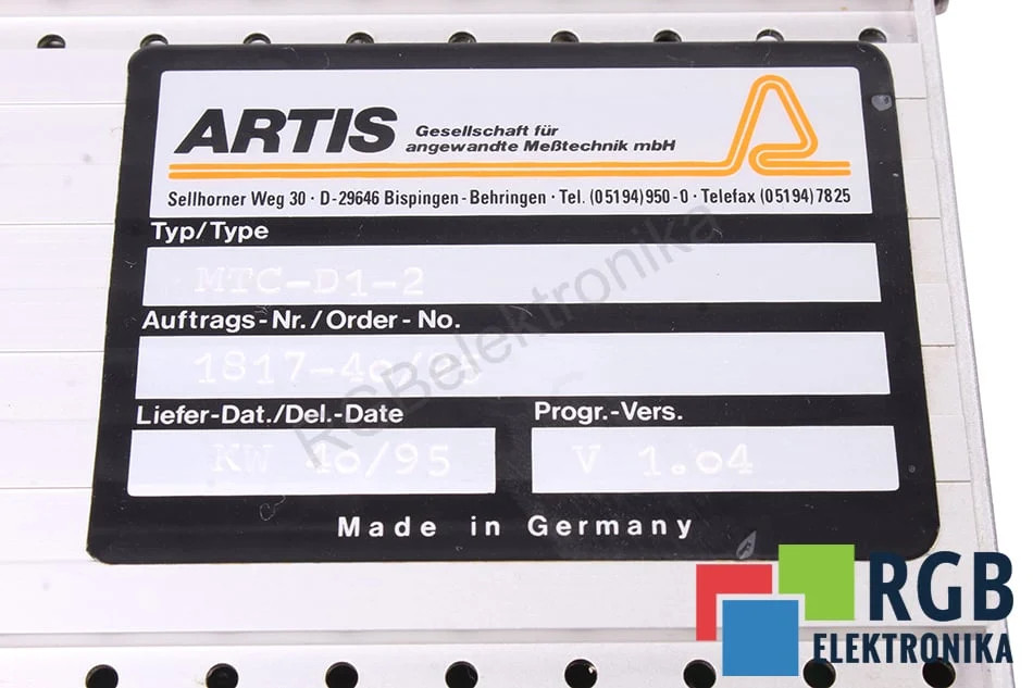 MTC-D1-2 ARTIS – Refurbished – 24 Months Warranty
