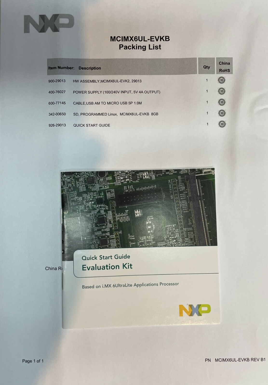 NXP FREESCALE MCIMX6UL-EVKB IMX6 ULTRALITE ARM EVALULATION KIT – NEW