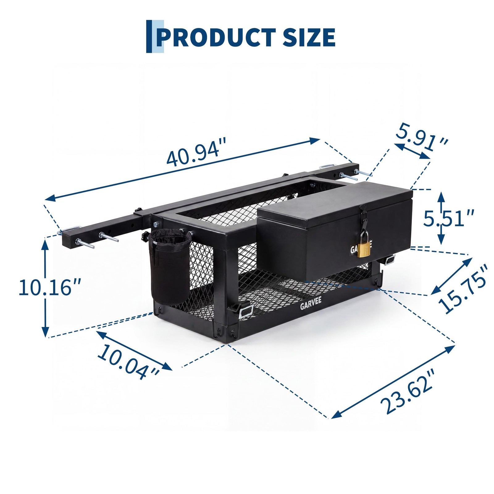 Heavy Duty Tractor Tool Box 24»x 10»x 10» Multi-Function Tractor Accessories