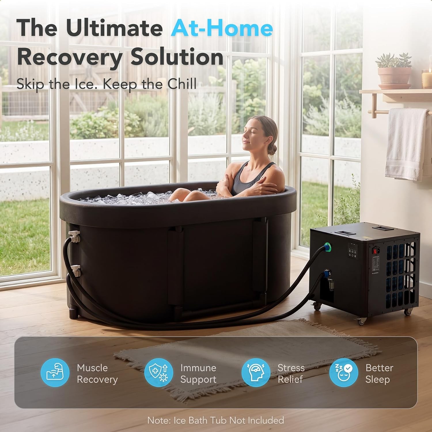1HP Ice Bath Water Chiller & Heater for Cold Plunge Therapy – 37.4°F to 104°F