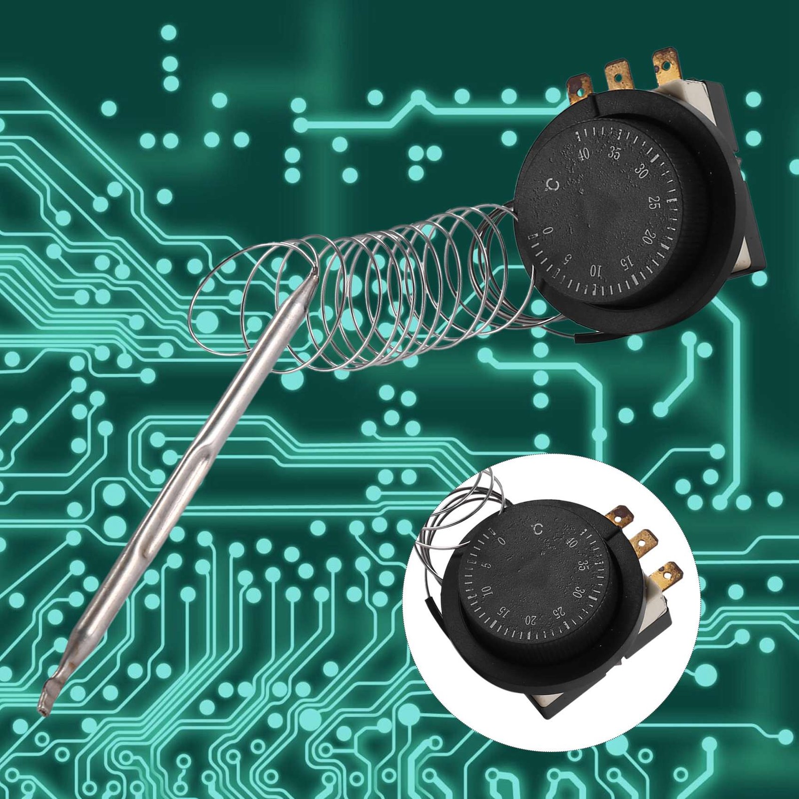 1NC 1NO AC 250V/380V 16A 0-40C Temperature Control Capillary Thermostat T4E6