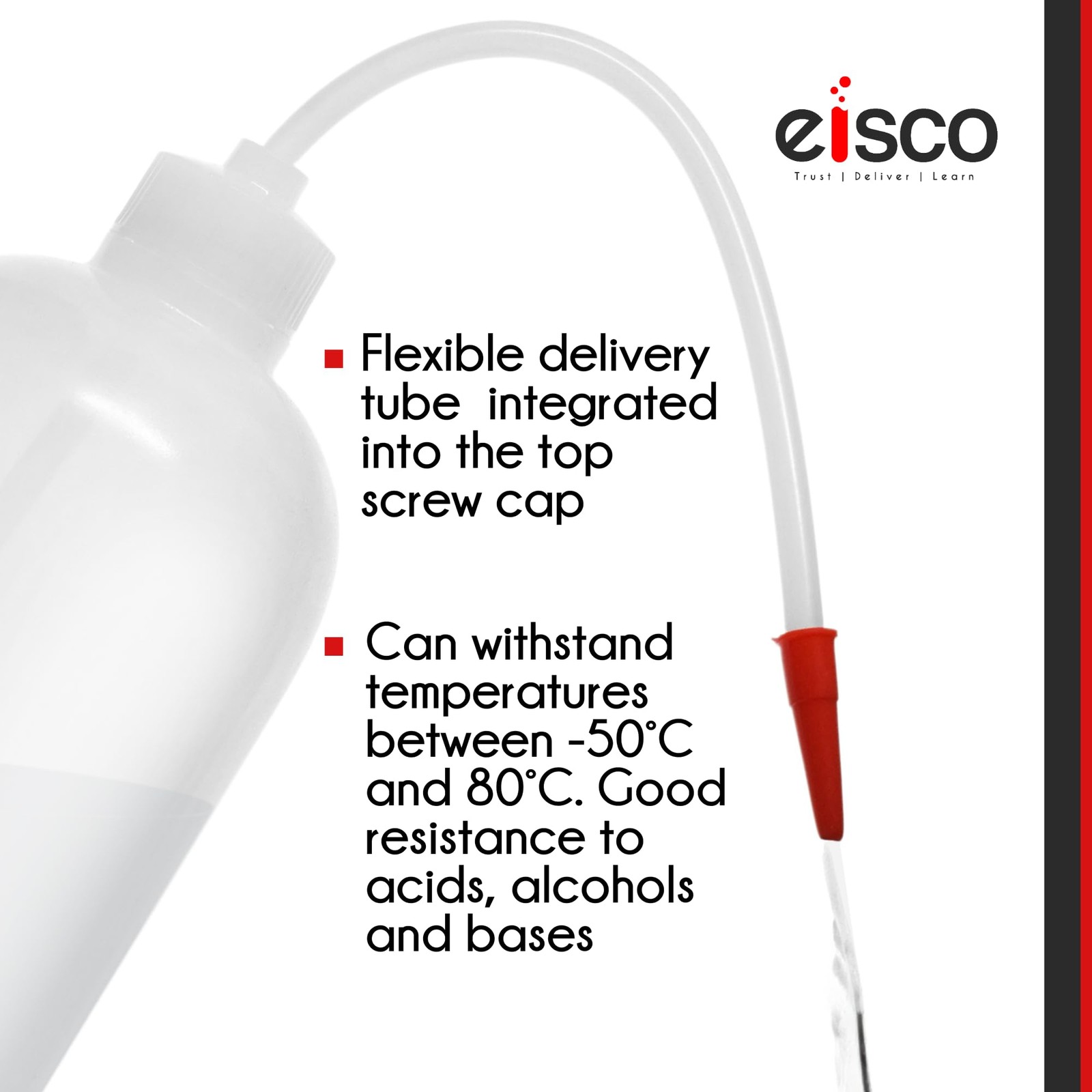 EISCO Wash Bottle, 125ml – Polyethylene – Translucent, Unbreakable 4.2 Ounces