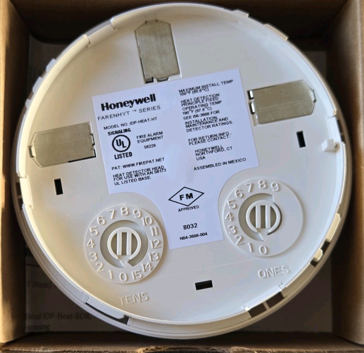 FARENHYT IDP-HEAT-HT 190° HIGH TEMPERATURE HEAT DETECTOR «IVORY» – NEW – 3 AVAIL