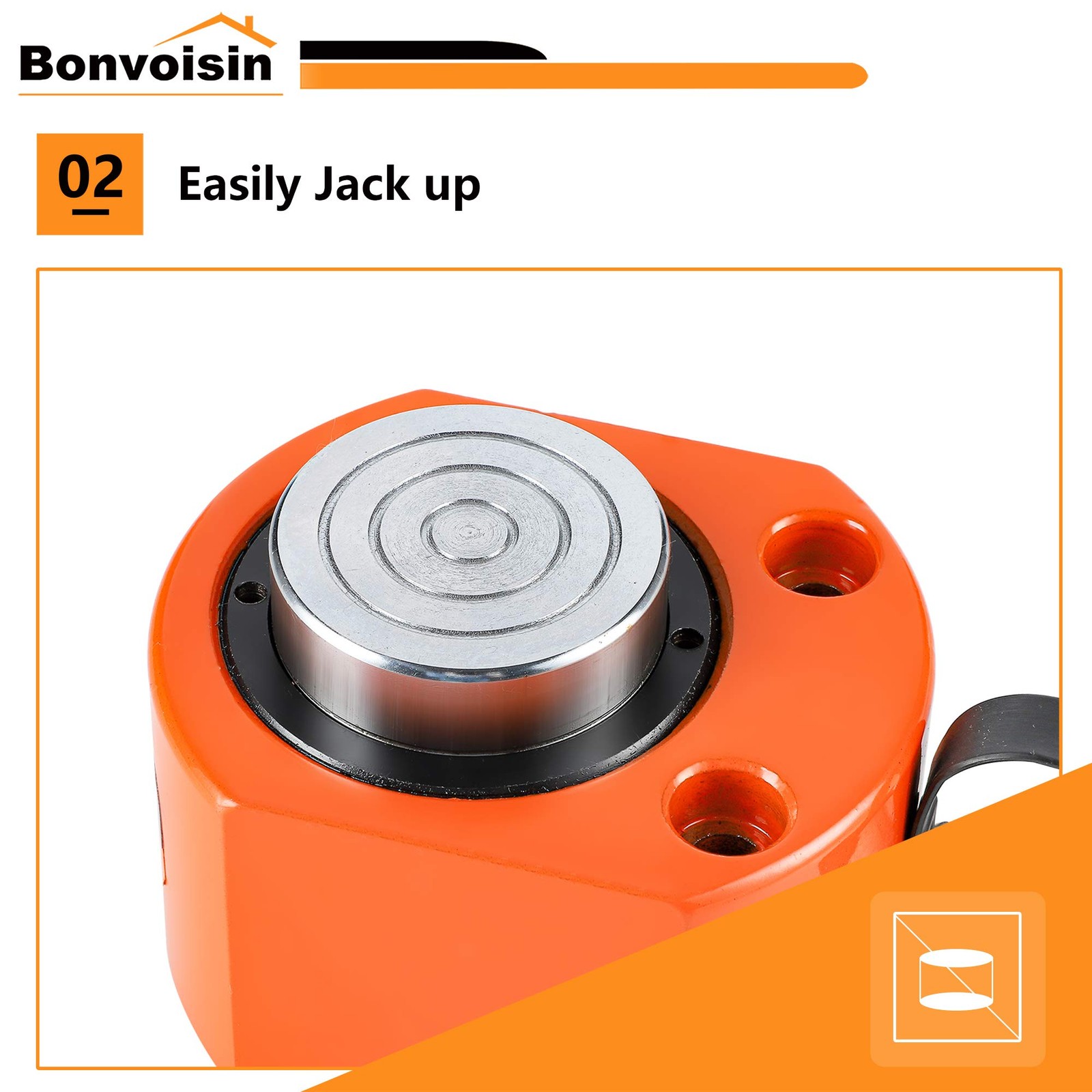 Bonvoisin 5T Hydraulic Ram Cylinder Jack Low Profile Porta Power Ram Singleac…