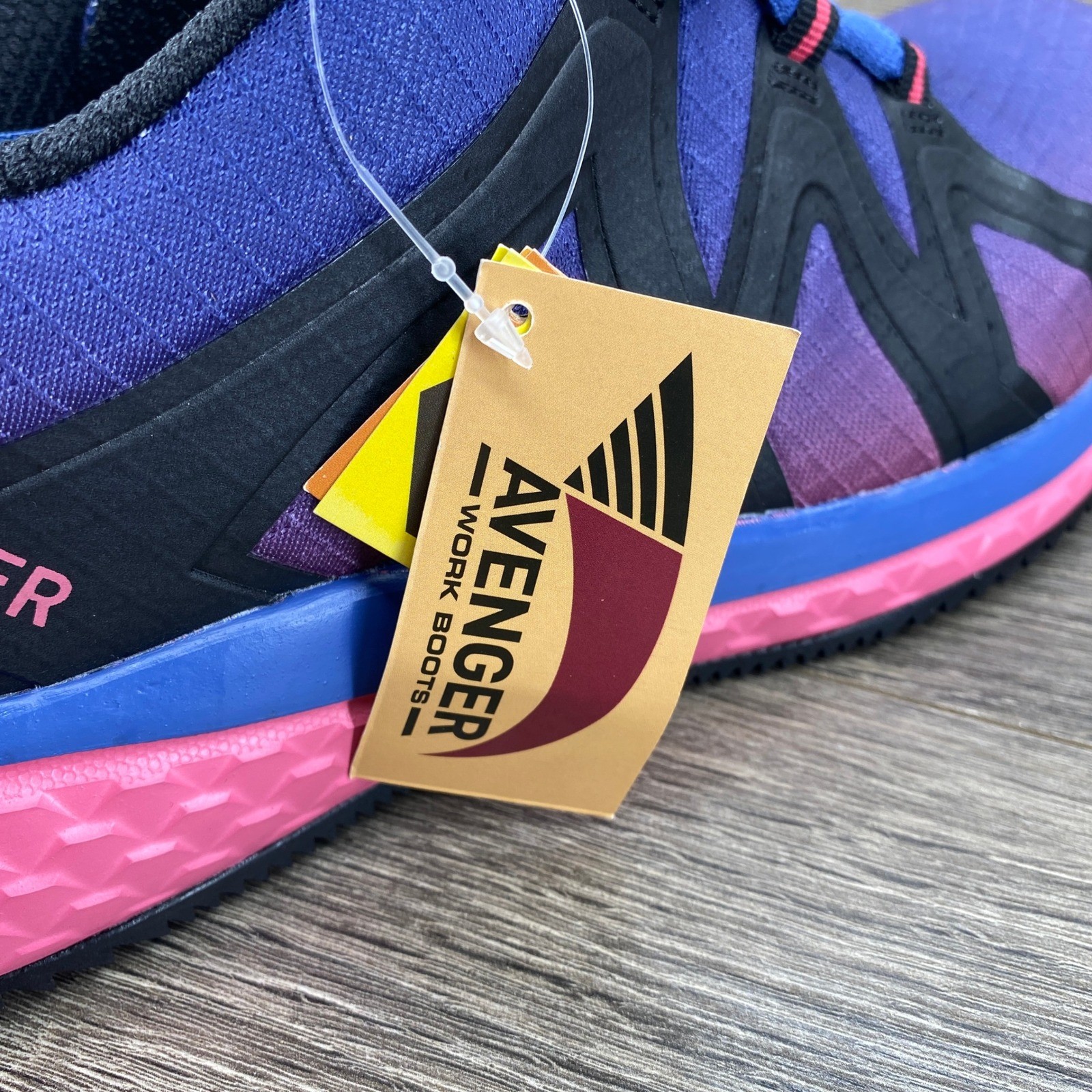 Avenger North Haven Work Shoes Womens 9.5 Wide Purple Pink Composite Safety Toe