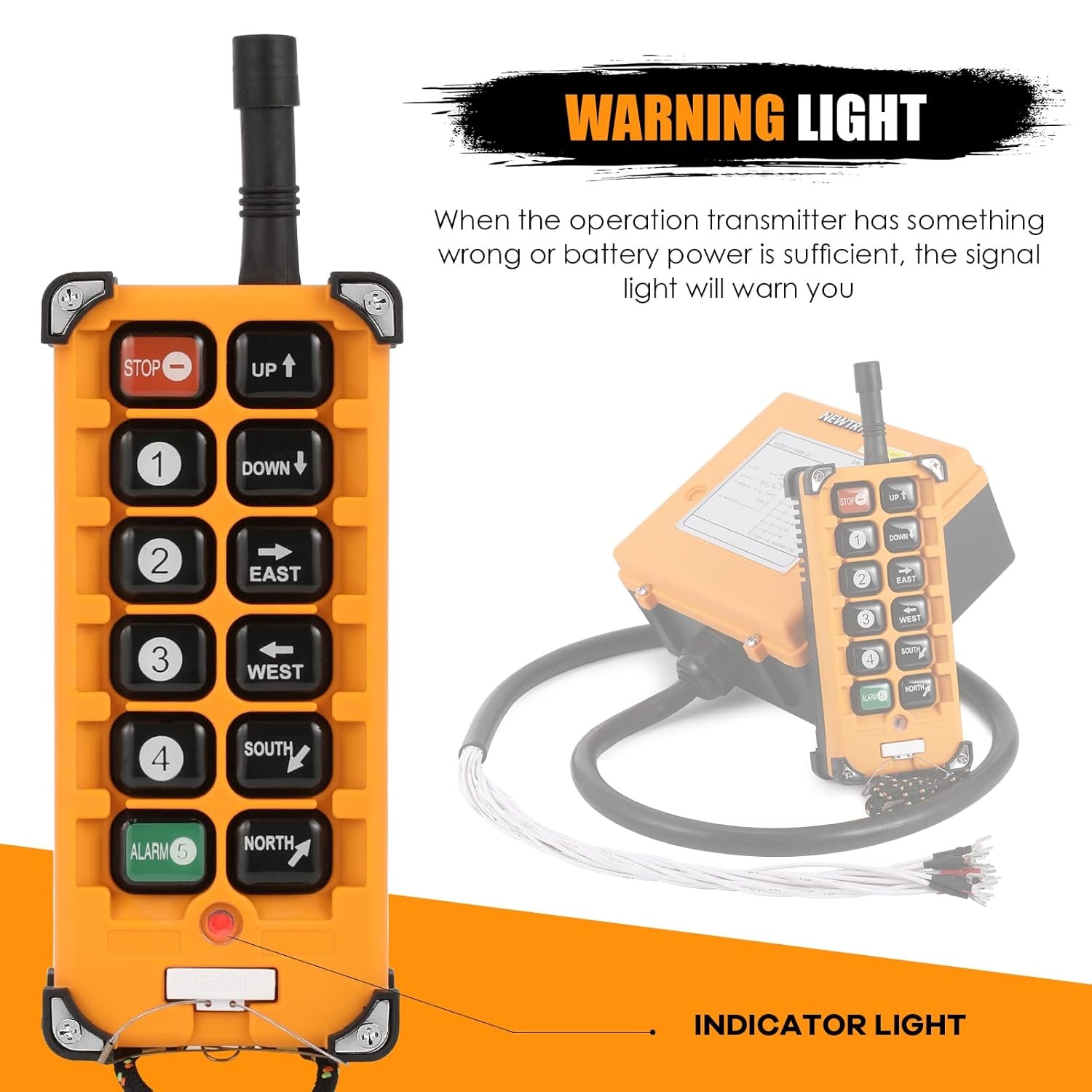 Wireless Crane Remote Control 12 Buttons 12V Industrial Channel Hoist Controller