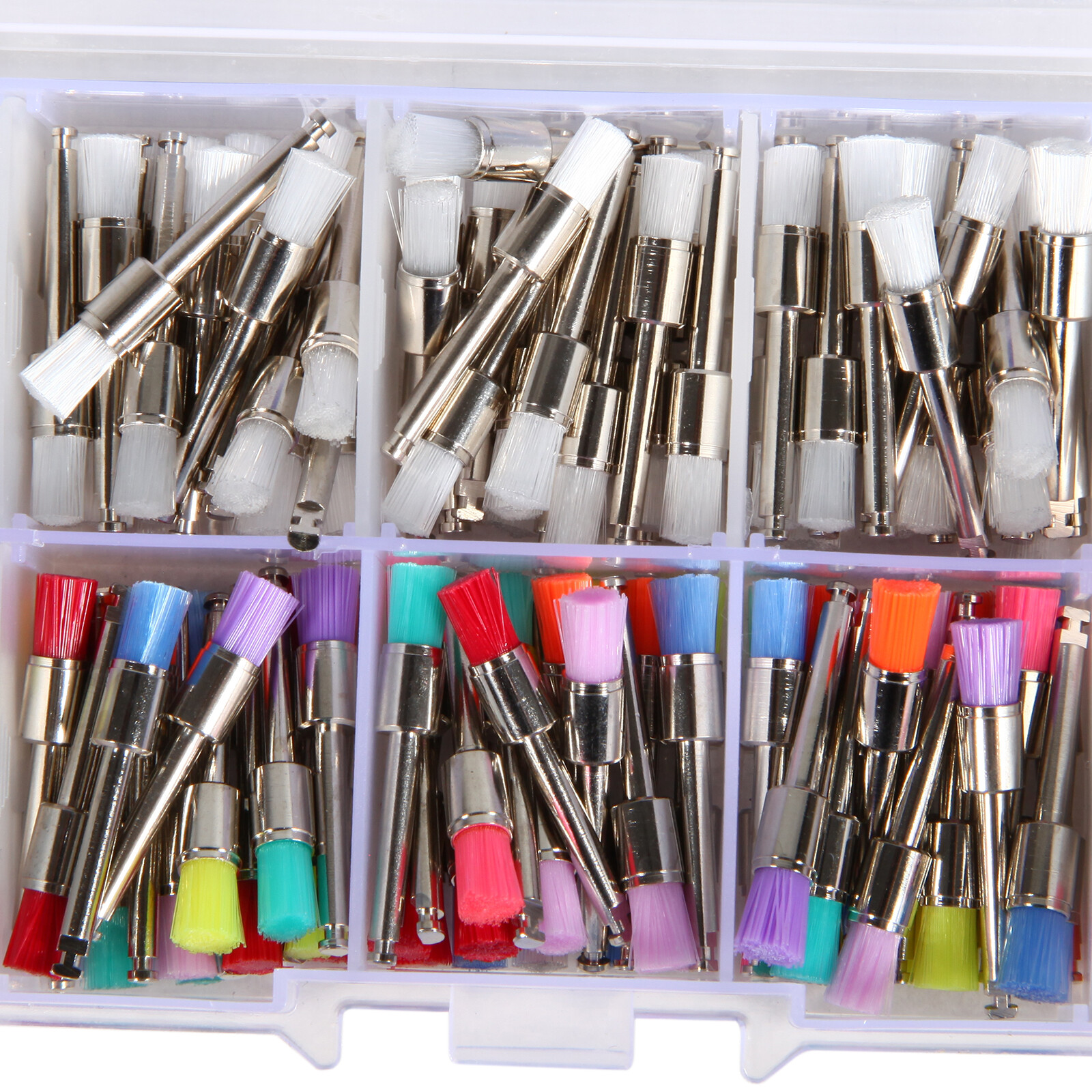 200 PCS Dental Nylon Polishing Flat Latch Polisher Prophy Brush Disposable mixed