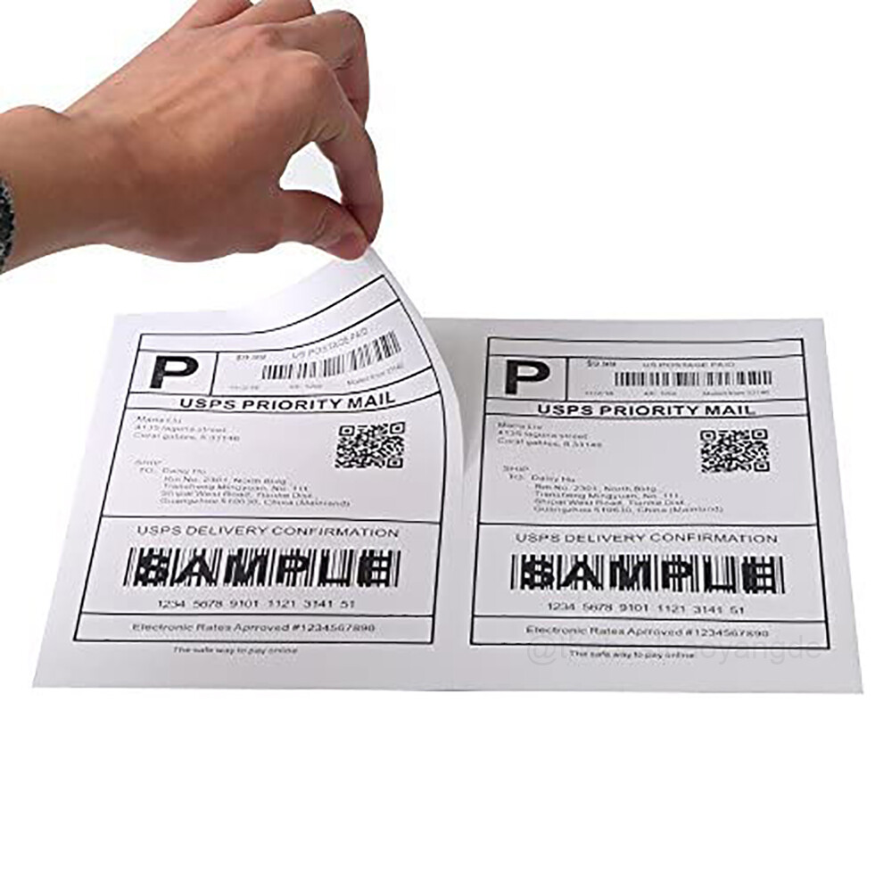 50-2000 Shipping Labels 8.5″ x 5.5″ Half Sheets Self Adhesive Blank 2 Per Sheet