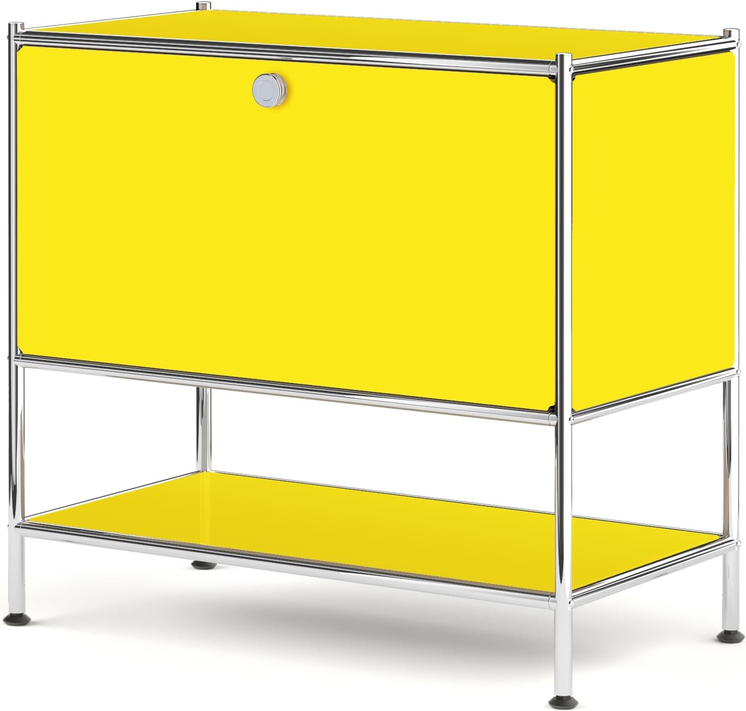 Modern Metal Sidetable with Flap Door – Stylish Storage for Any Room
