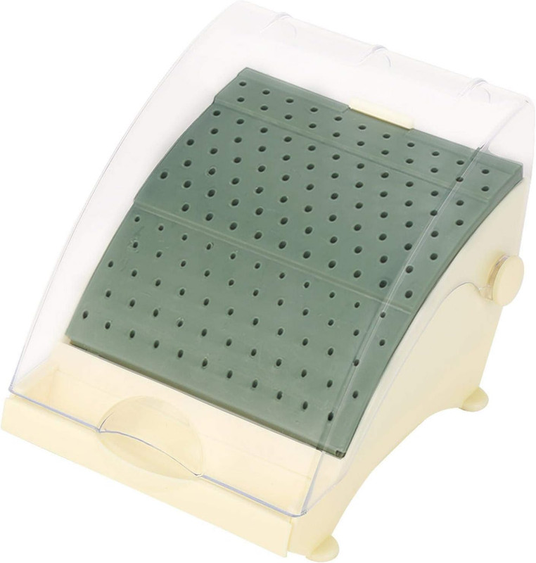 142 Holes Dental Bur Holder Disinfection Box, Bur Block Organizer with Cover,Den