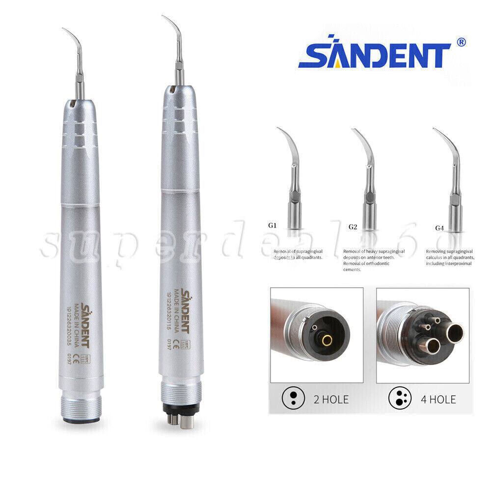 NSK Style Dental Ultrasonic Air Perio Scaler Handpiece Hygienist 2/4 Hole + Tips