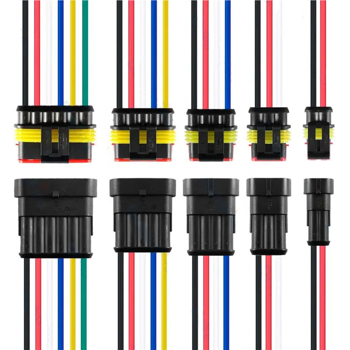 5/10 Sets Car Automotive Waterproof 2/3/4/5/6 Pin Electrical Wire Connector Plug