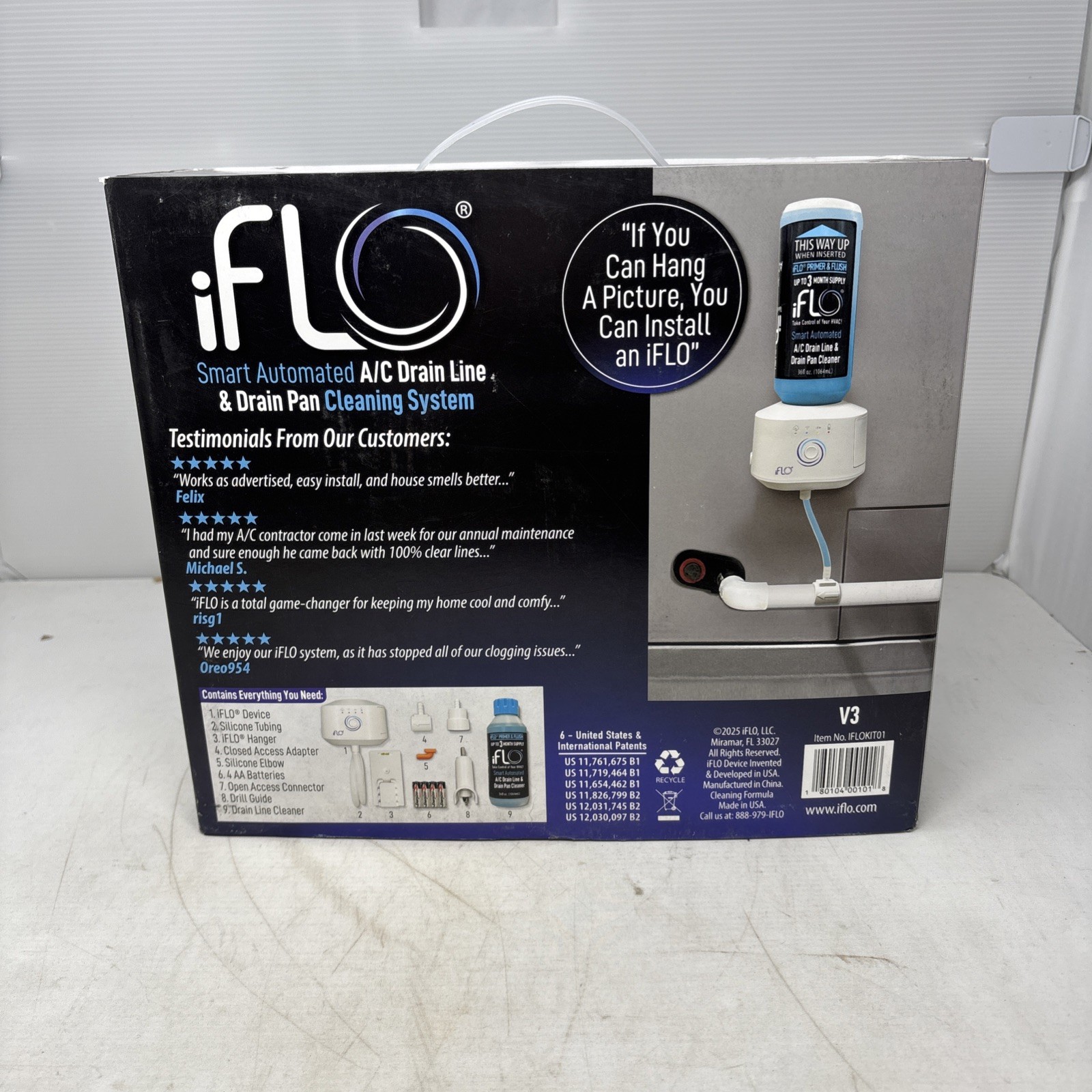iFLO Smart Automated A/C Drain Line Cleaner HVAC 3 Month Refill Kit System New
