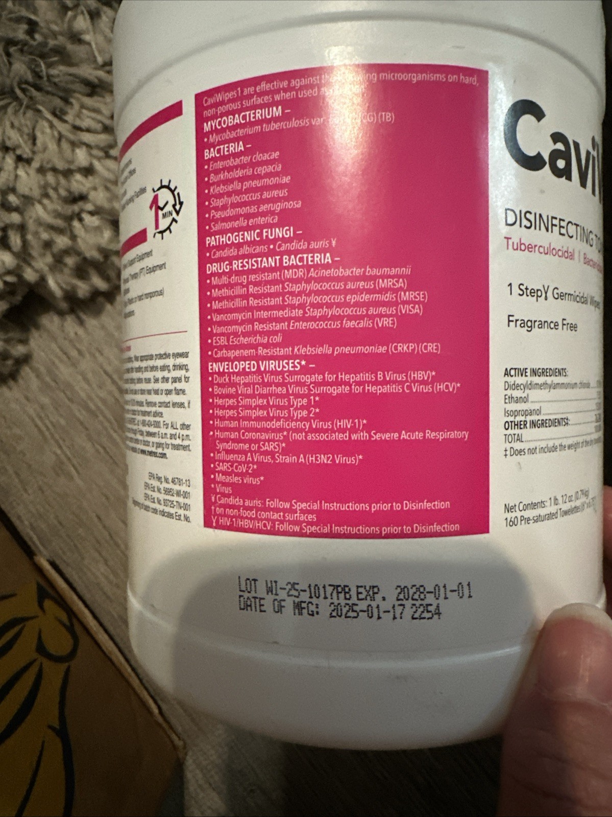 5-Metrex Caviwipes Towelettes Wipes 160ct Canister Exp-02/01/2026 Different Kind