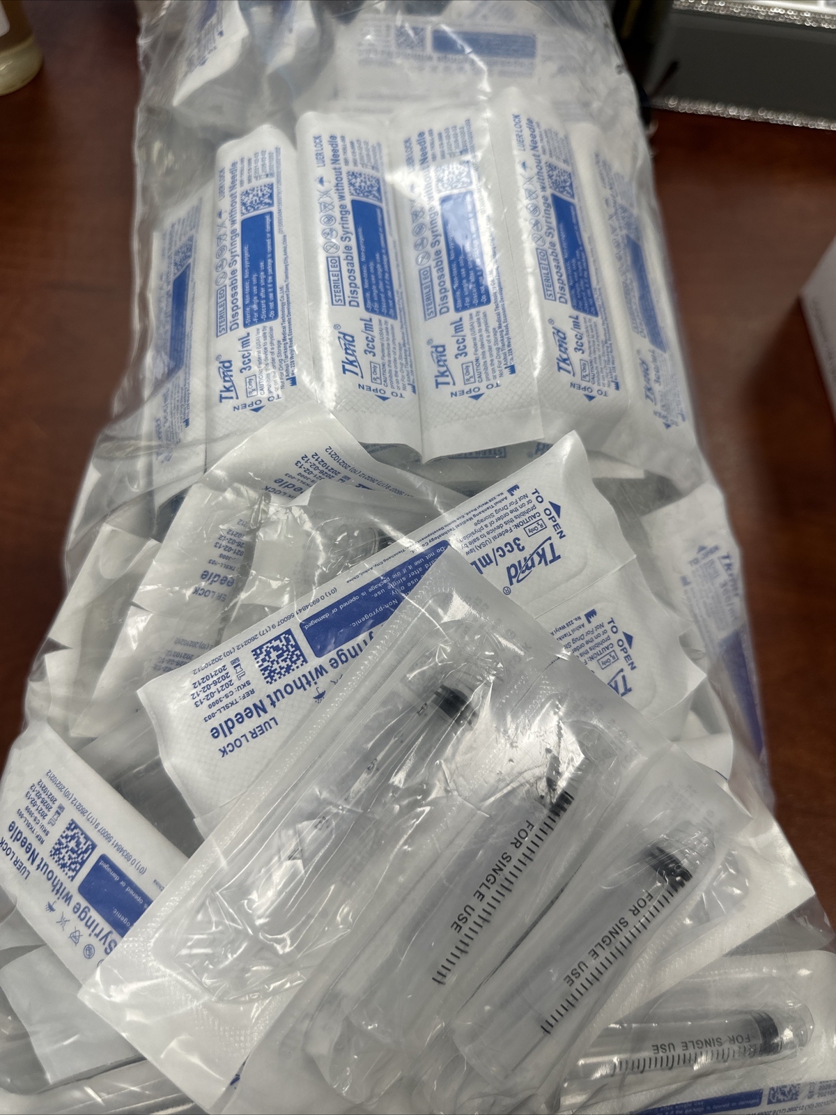 NEW Tkmd Syringes without Needle 3ml / 3cc Luer Lock Sterile Syringe Bag of 150