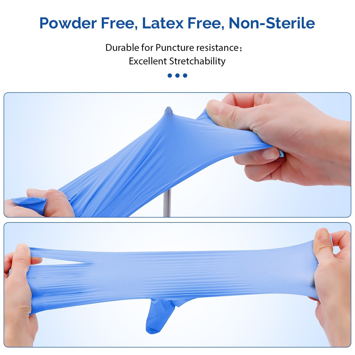 4 Mil Medical Grade Blue Nitrile Exam Latex Free Gloves S/M/L/XL