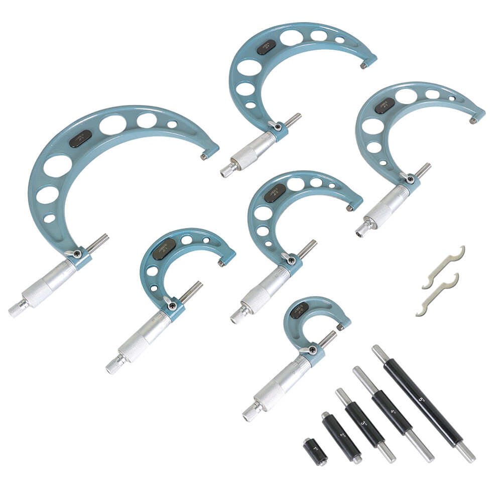 6Pcs Set 0.0001″ Precision Outside Micrometer 0-6″ Carbide Standards Set