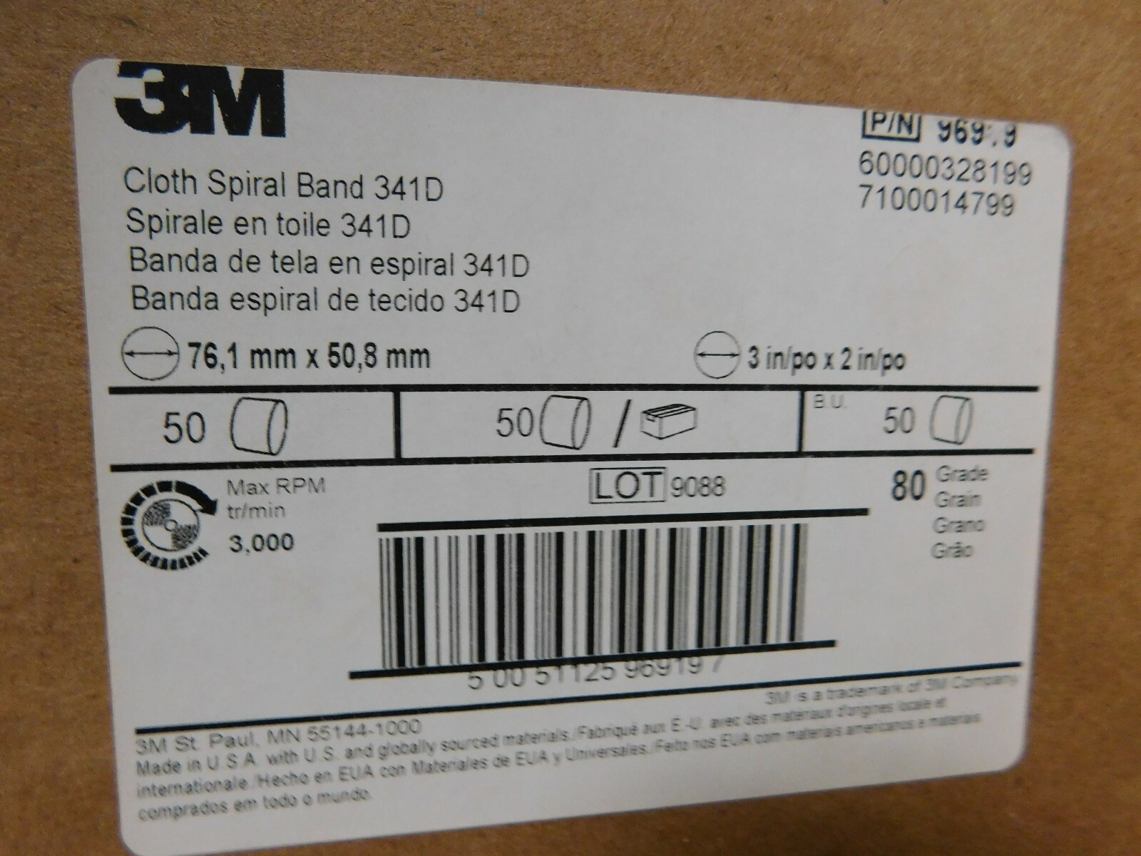 3M 341D 3 IN X 2 IN 80 Grain QTY 50 96919