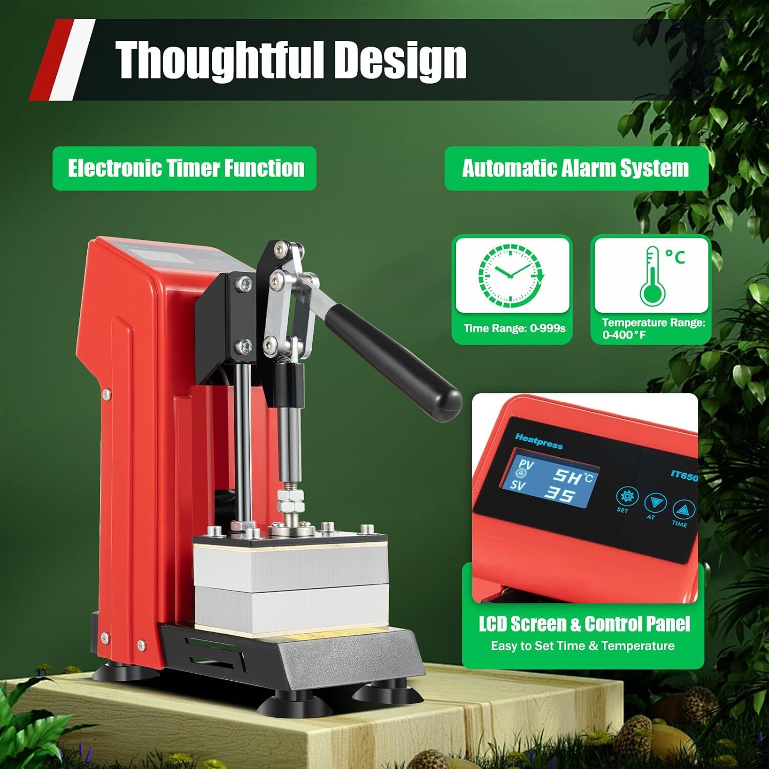 900W Heat Press Machine Mini Manual Heat Presser Heavy Duty Hot Press Stamping