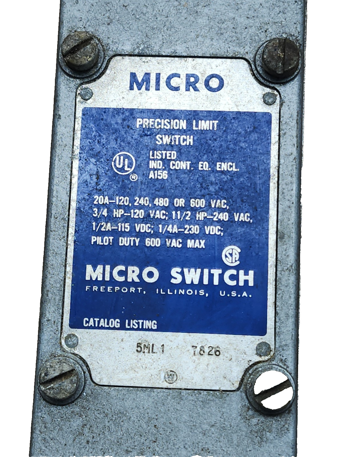 USED Honeywell Micro Precision Limit Switch 5ML1