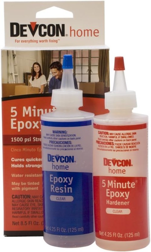 Epoxy Glue Strong Fast Drying Water Resistant Clear Bond 2 Bottles