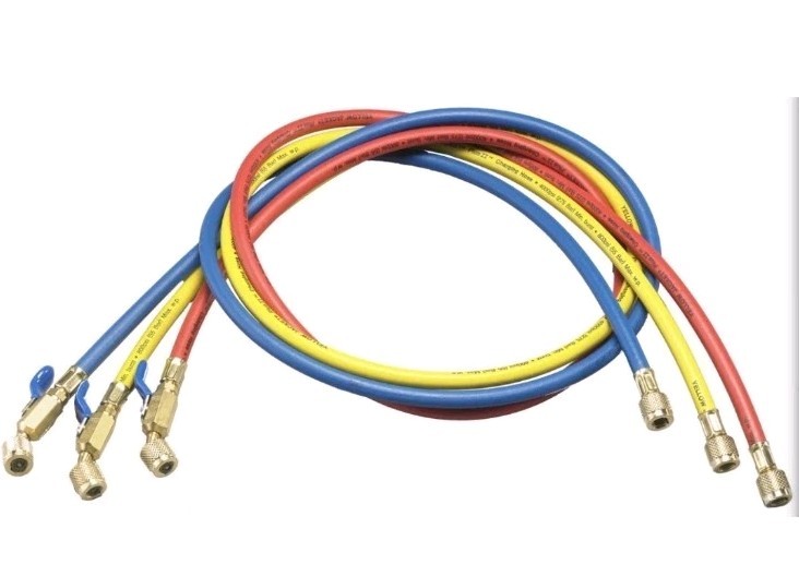 NEW Yellow Jacket 29985 60″ 3 Pak HBVV RYB Plus II Refrigerant Charging Hose