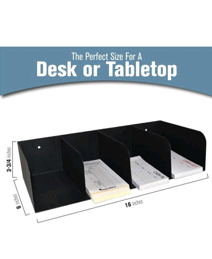 Powder Coated Crinkle Finish Document Organizer – 4 Pockets for Easy Access