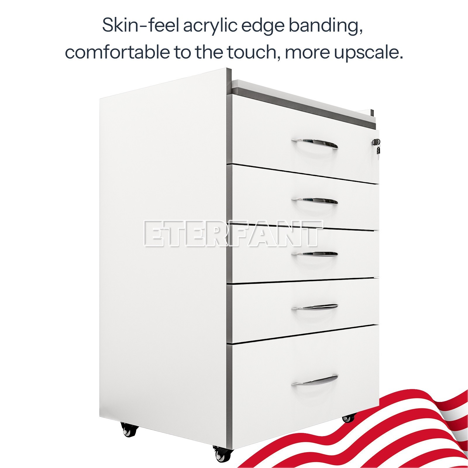 Dental Trolley Cart with Socket/Cart Acrylic Mobile Wooden Cabinet 5 Drawers US